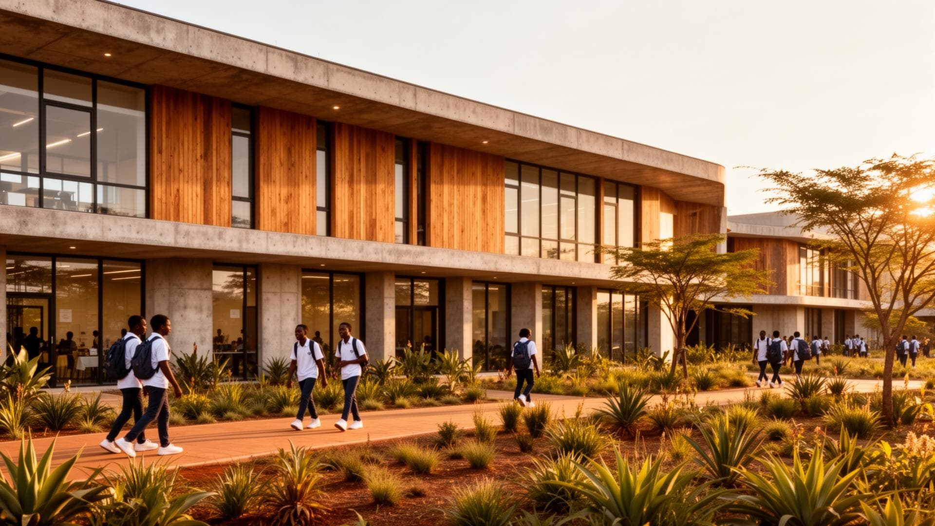 AsteriskRD Innovation Campus exterior at sunset