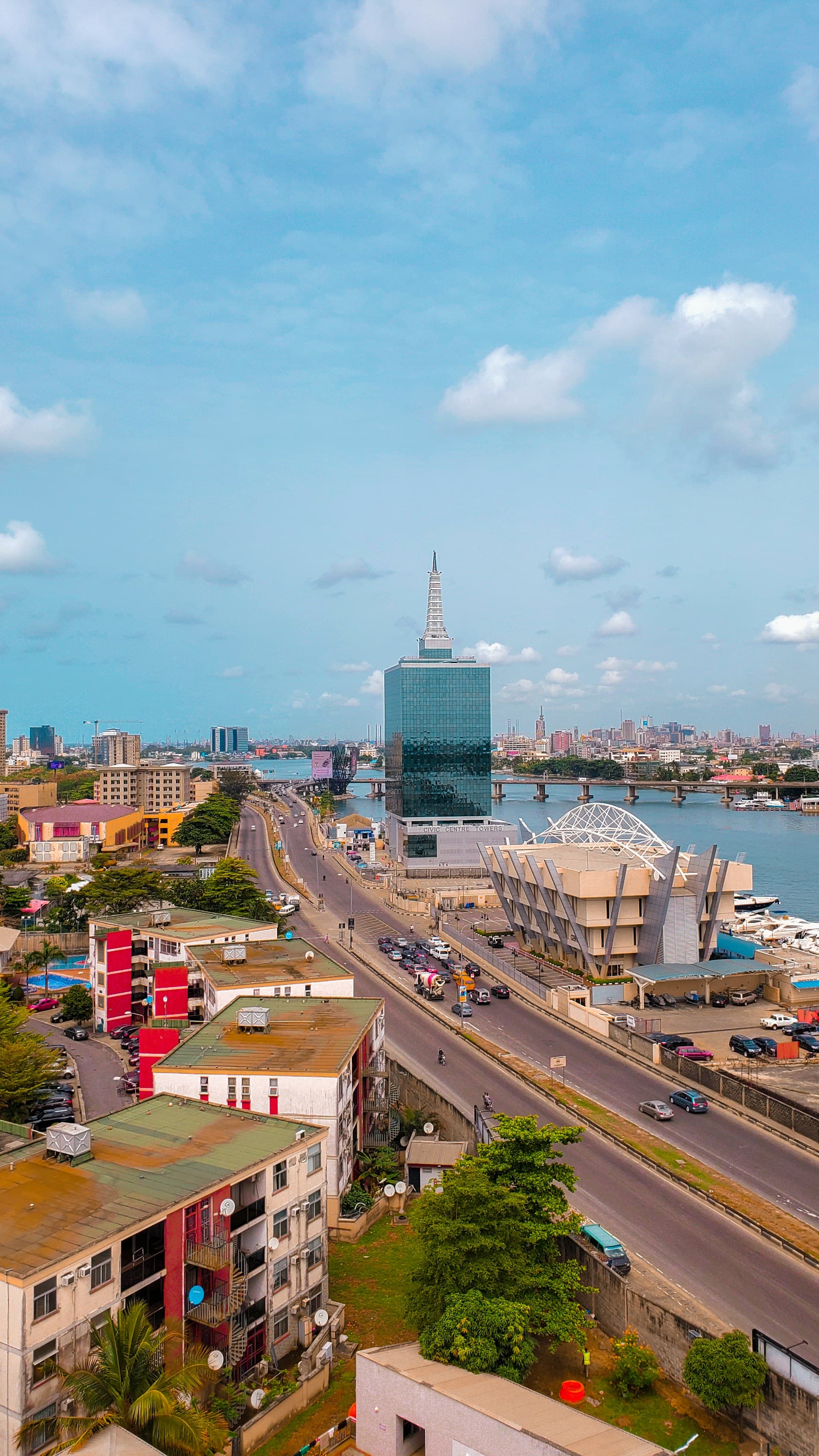 Lagos waterfront with bridge and skyline