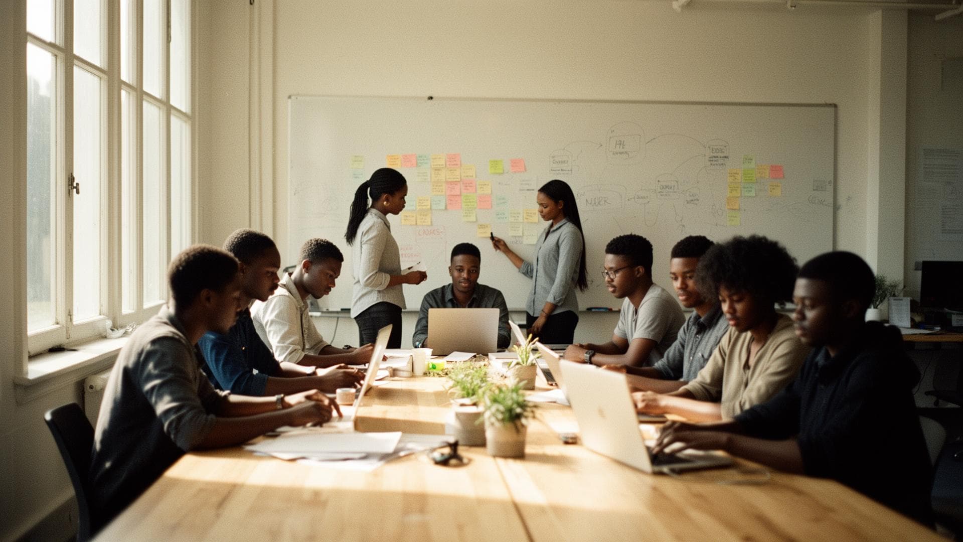 A Tech Talent Exchange cohort working together